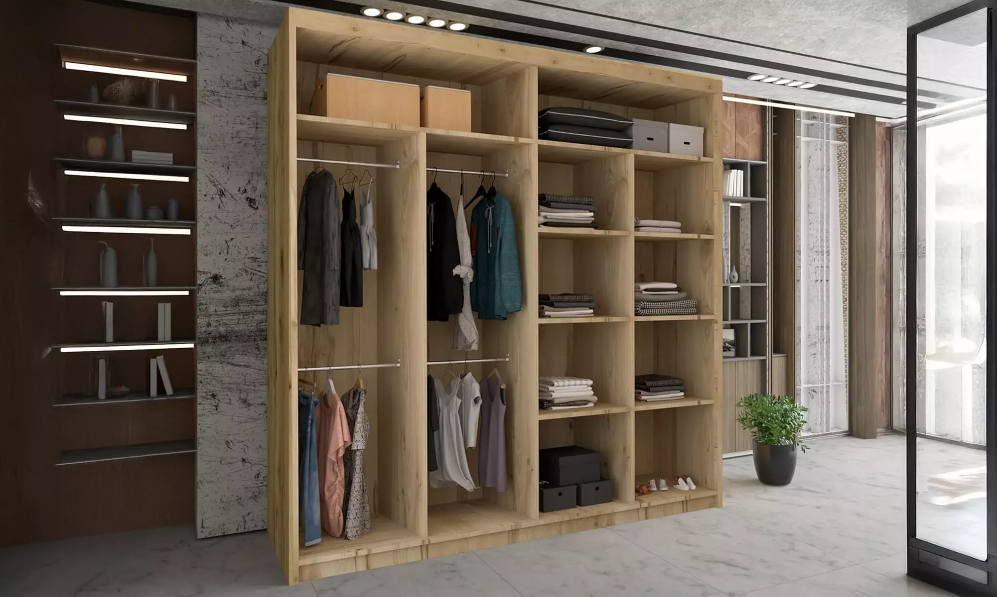 Roni Sliding Mirror Door Wardrobe