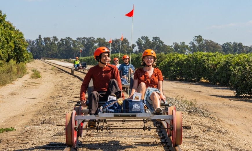 Image 2: Railbike Experience for up to Two People across California's Groves!