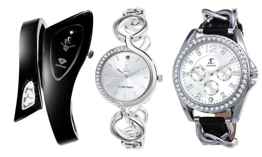 Image 2: Reloj analógico elegante con diamantes y cristales de SC Crystal
