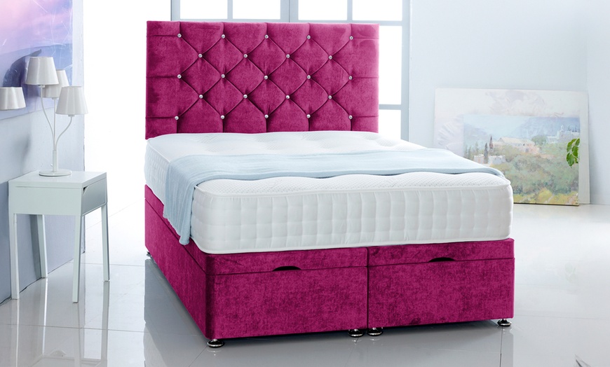 Image 8: Naples Velvet Ottoman Divan Bed 