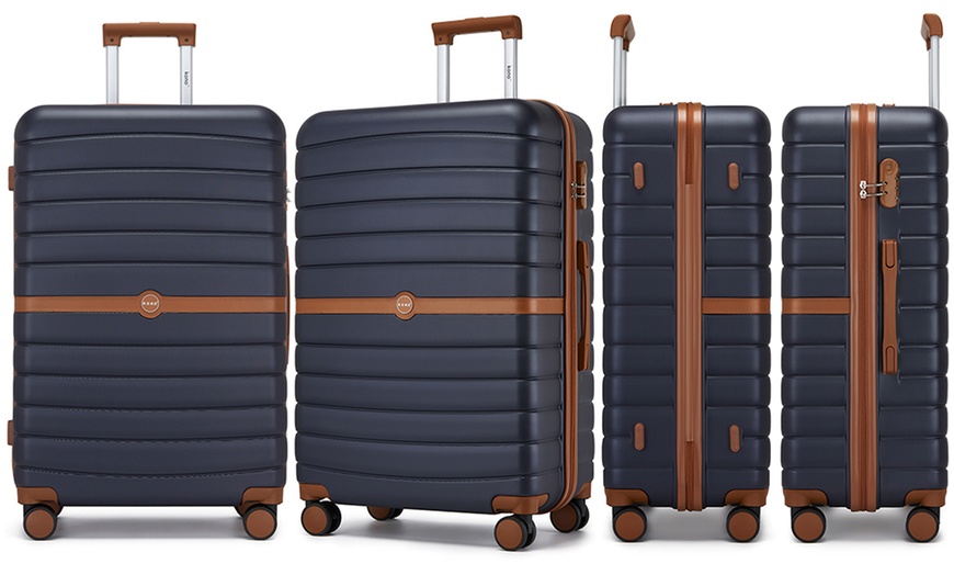 Image 5: Set de viaje azul marino con maleta rígida, bolsa de mano y neceser