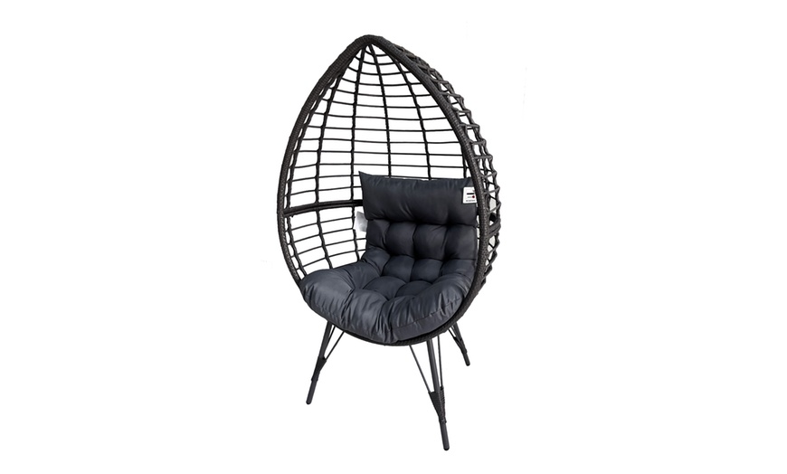 Image 3: Outdoor Rattan Standing Egg Chairs