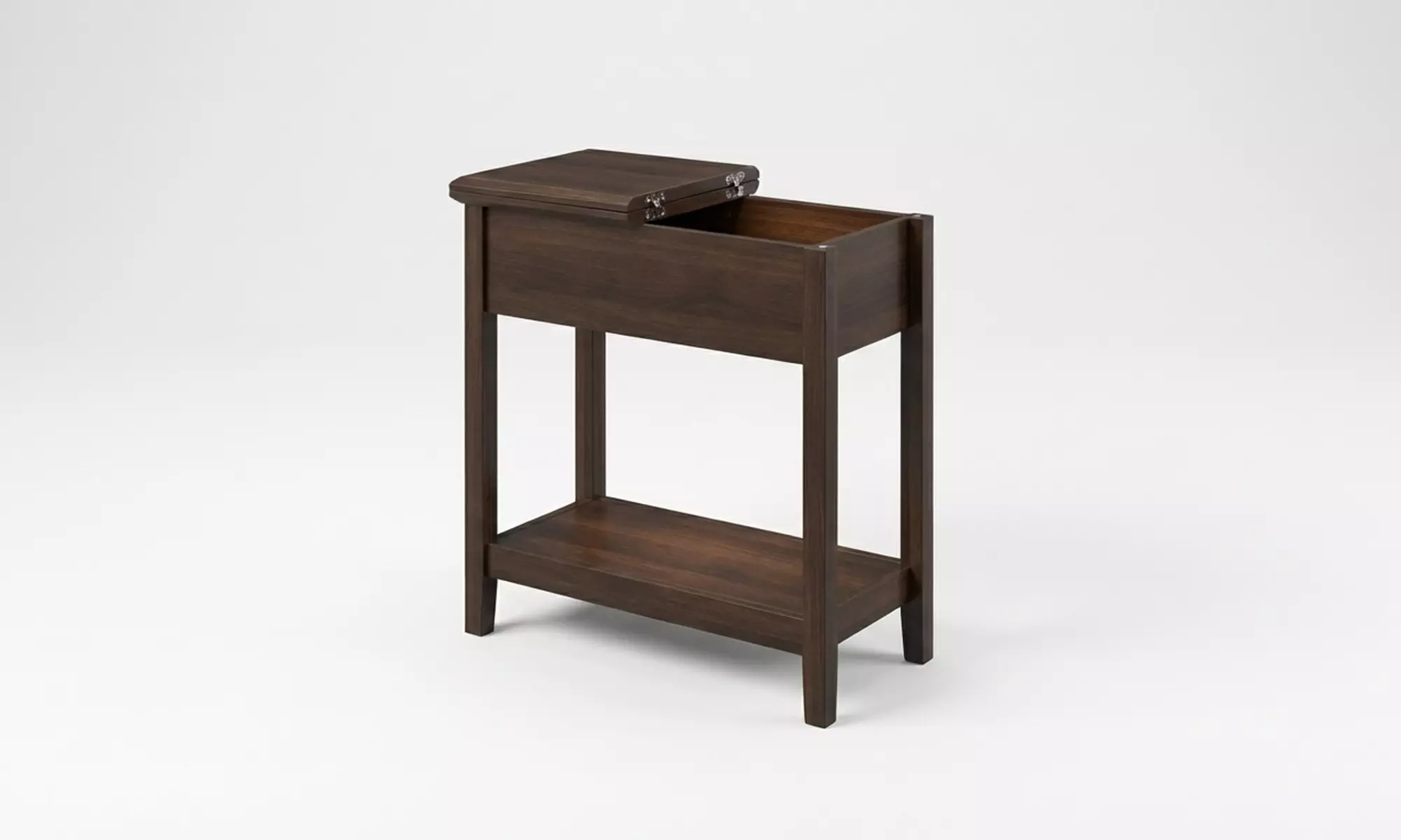 HOMCOM Narrow Side Table with Flip Top and Storage Shelf