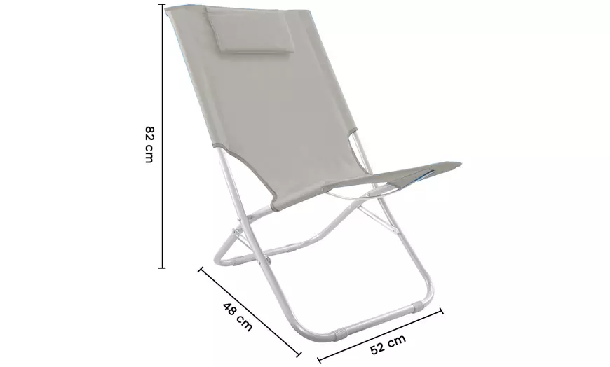 Image 6: Chaise de plage pliante "Giga Silver" en tissu Oxford