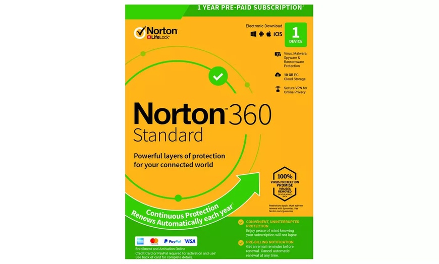 Image 2: Norton 360 antivirus software voor 1 of 3 apparaten voor een jaar