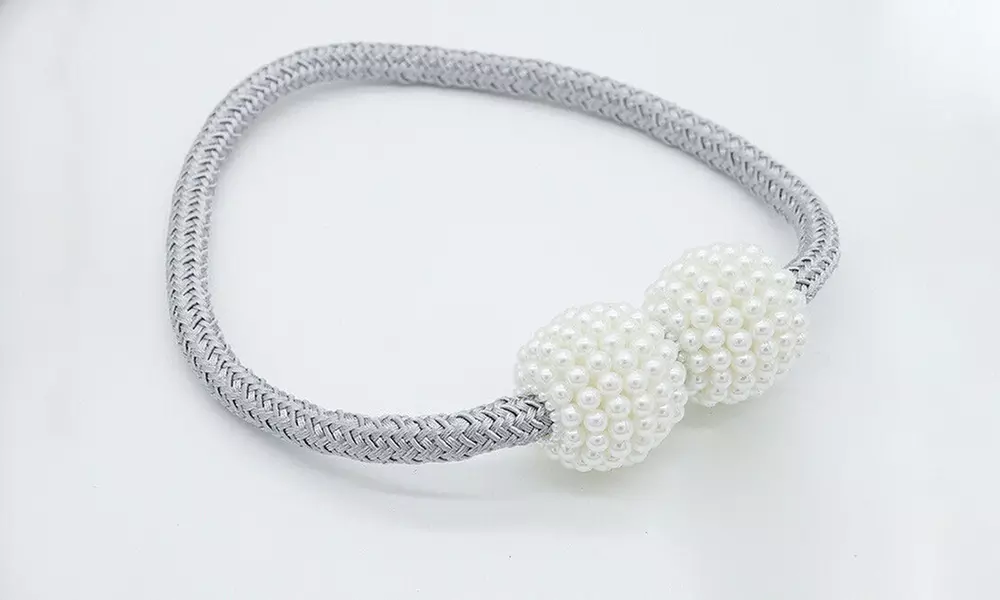 2Pcs Curtain Tie Backs Magnetic Ball Buckle Holder Tieback Clips Window Home
