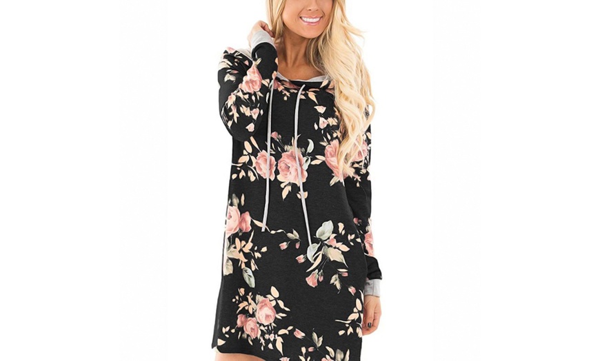 Image 3: Floral Hoodie Dress