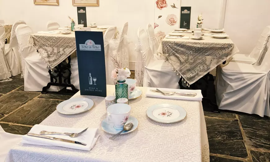 Image 3: Vintage / Sparkling Afternoon Tea or Cheese Board and Glass of Wine
