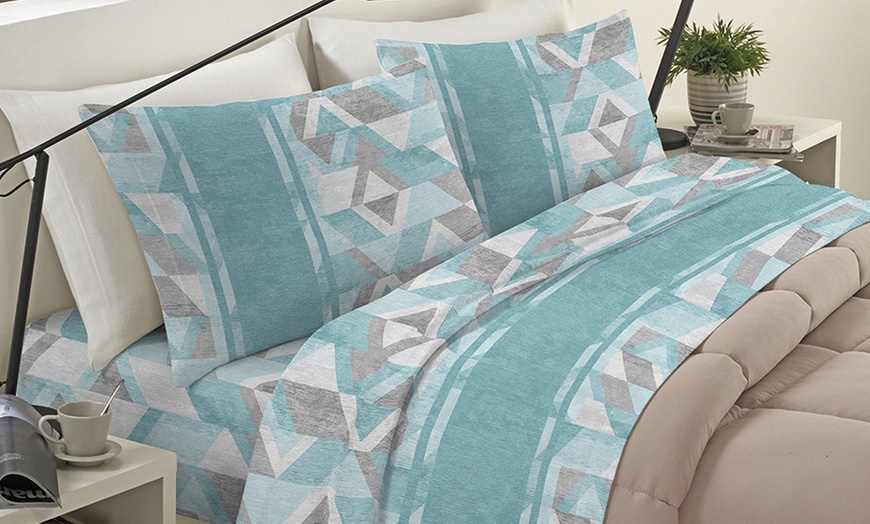 Image 2: Completo lenzuola 100% flanella di cotone Made in Italy