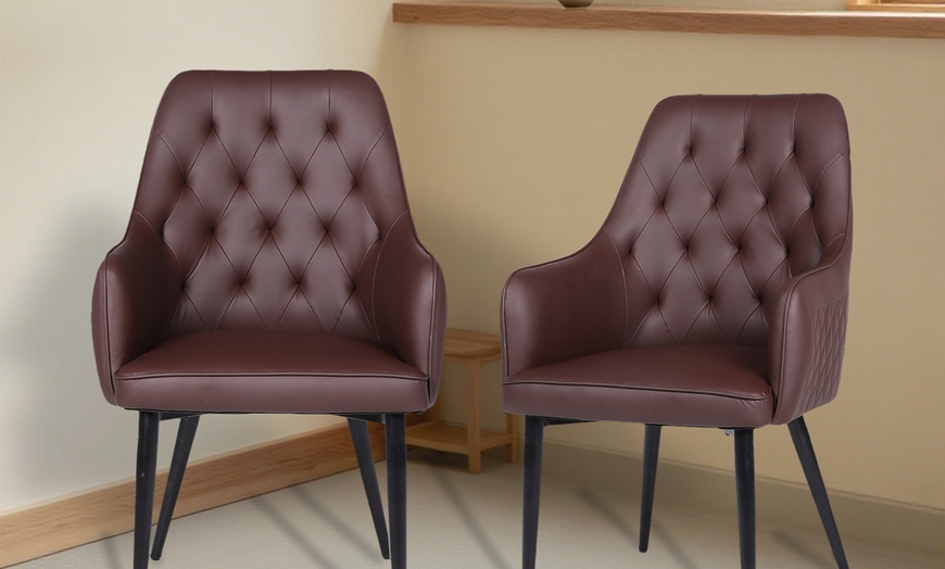 Image 7: Upholstered Dining Chairs Set
