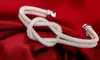 Love Twisted Silver Cuff Bracelet