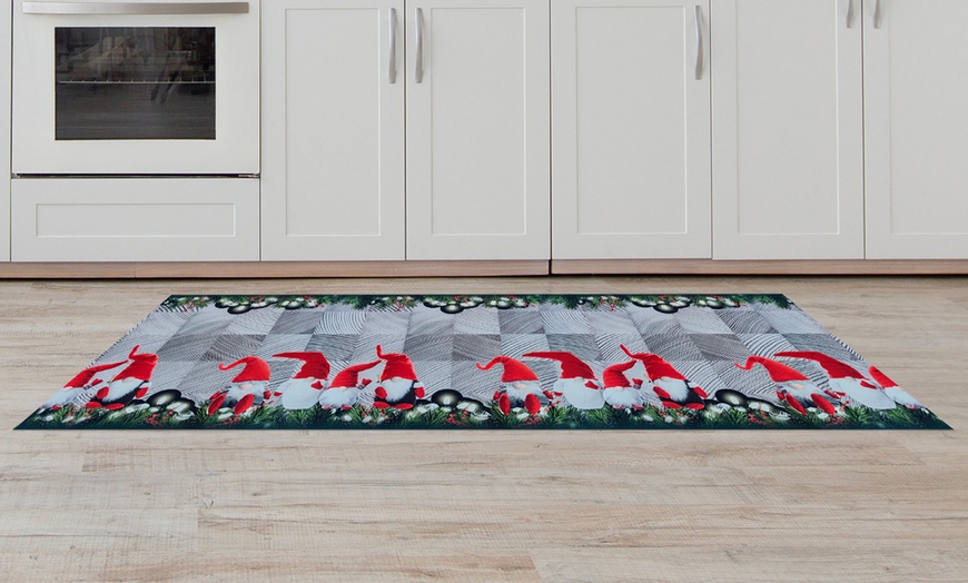 Image 22: Antislip keukentapijt met kerstpatroon