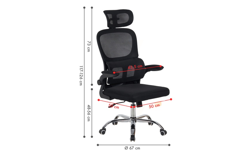 Image 9: Chaise de bureau ergonomique avec support pour le dos