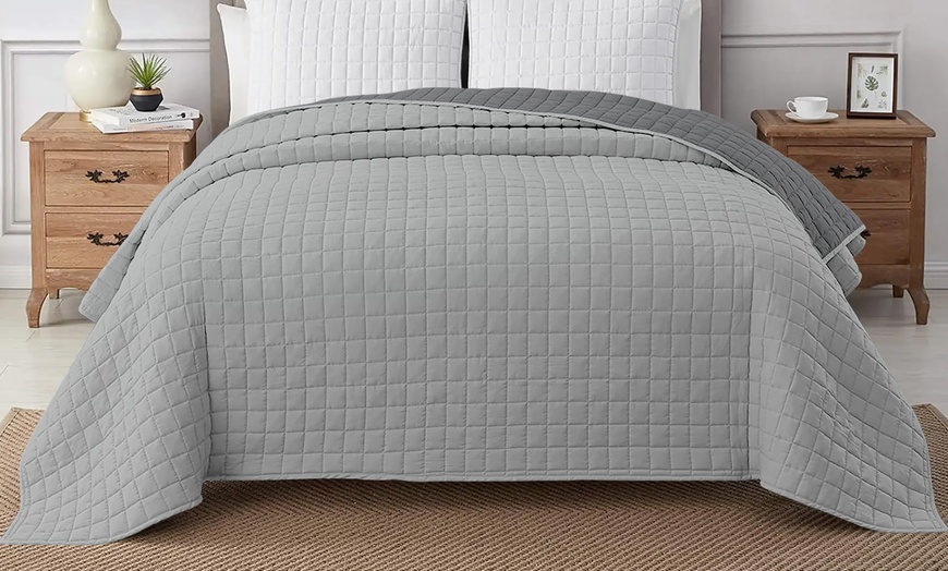 Image 13: Italian 4-Season Two-Tone Hypoallergenic Quilt