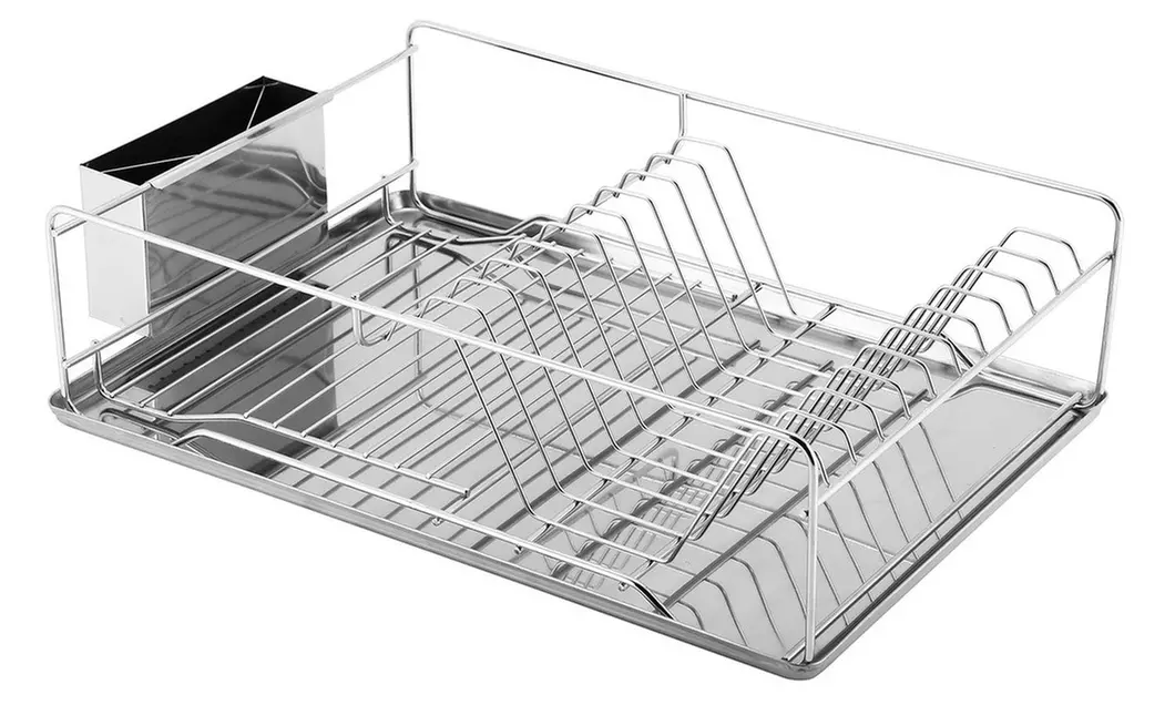 iMounTEK Stainless Steel Dish Rack with Side Cup and Drain Board