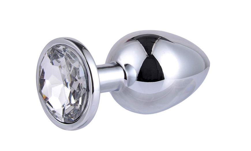 Image 8: Stainless Steel Jeweled Anal Plugs Stimulation Toys Stopper Multi Color