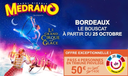 « Le Grand Cirque sur Glace » de Medrano : 1 place en Tribune Privilège / 29 octobre 2025 à 14h00 - « Le Grand Cirque sur Glace » du Grand Cirque Medrano à Bordeaux