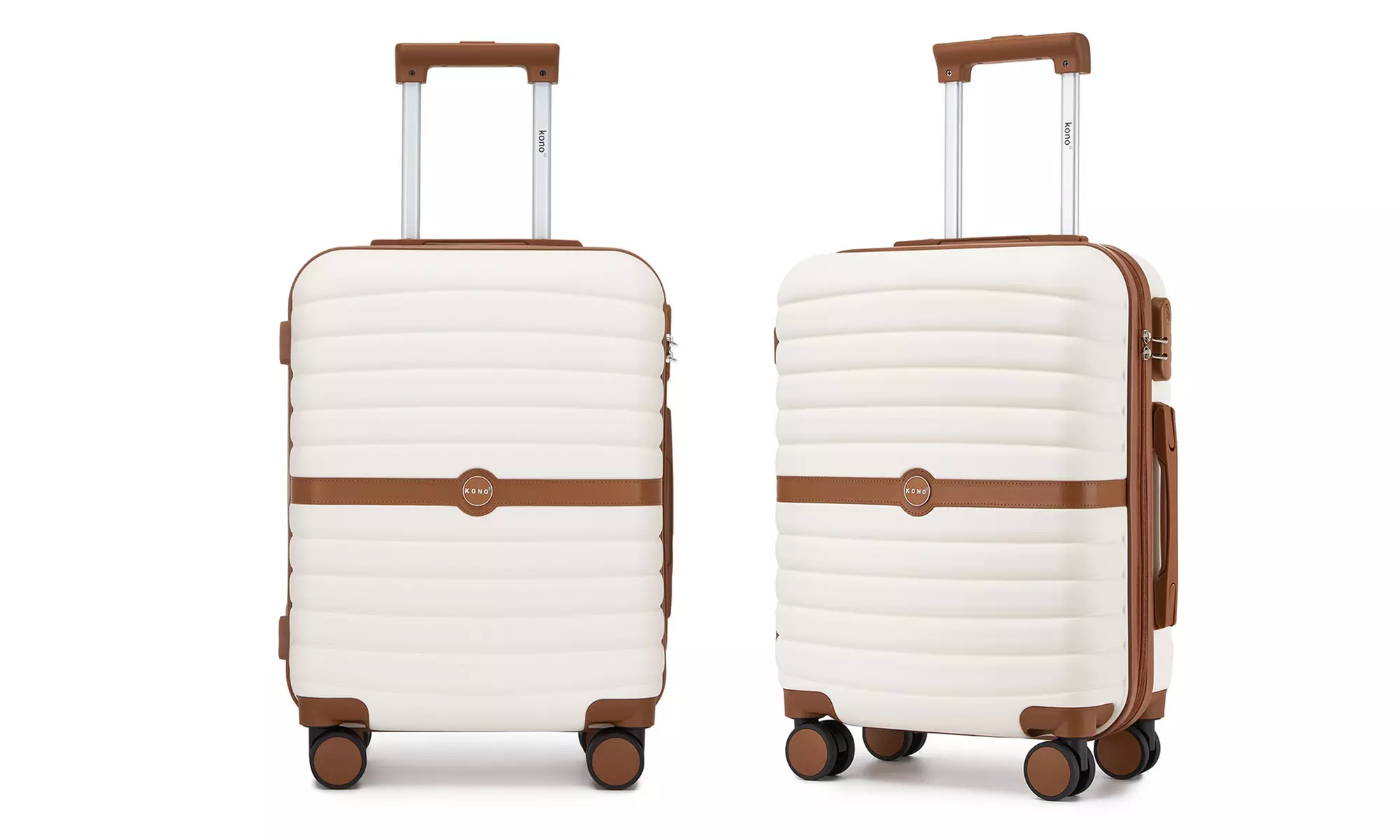 KONO Stylish Stripe Design Suitcase with Spinner Wheels