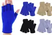 Unisex Half Finger Gloves Winter Stretchy Knit Fingerless Typing Gloves - Second Medium