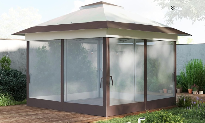Image 4: Outsunny 3.6 x 3.6 m Pop-up Gazebo with Netting