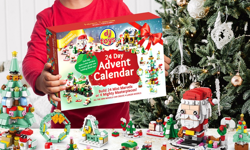 Image 1: Kids Building Blocks 24-Day Christmas Advent Calendar
