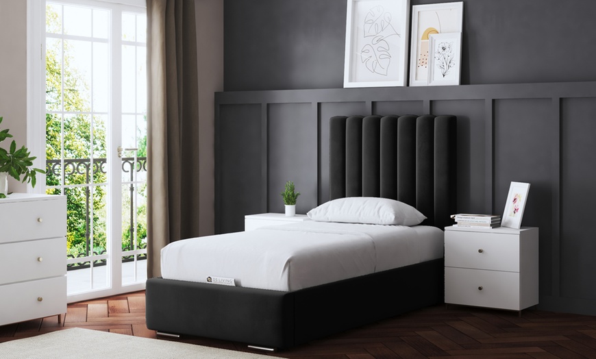 Image 8: Evangeline Panel Bed with Optional Ottoman Gas Lift Storage