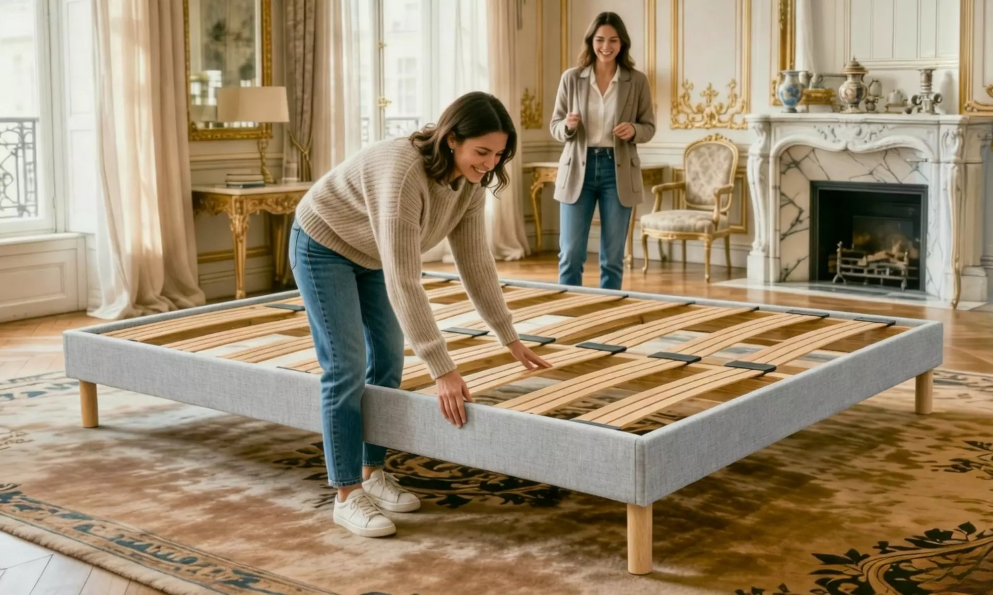 Bettgestell ANTHRA opt. mit Matratze