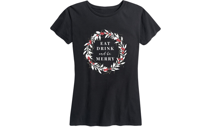 Image 7: Instant Message: Women's Rustic Christmas Tees. Plus Sizes Available.