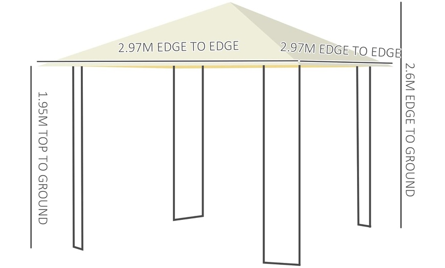 Image 6: Outsunny Portable Steel Garden Gazebo 3m x 3m