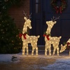 Image 1: Neo Set of 3 LED Lighted Reindeer Christmas Decorations