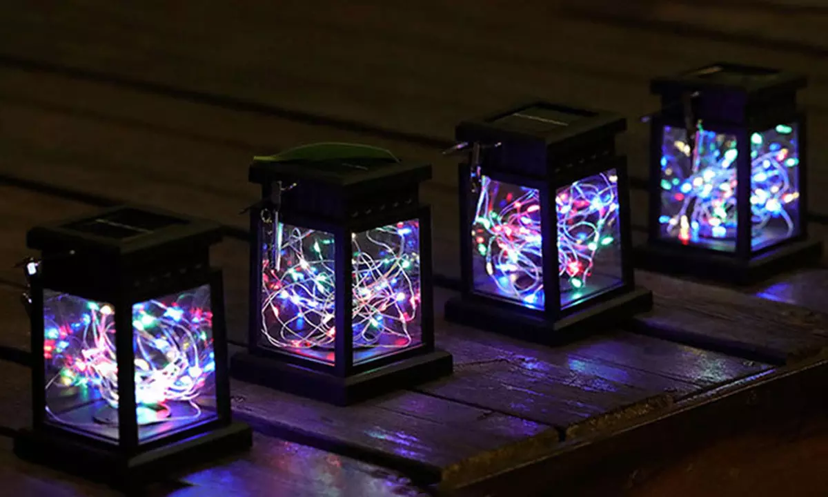 Pack of Two Solar Hanging Lantern Lights