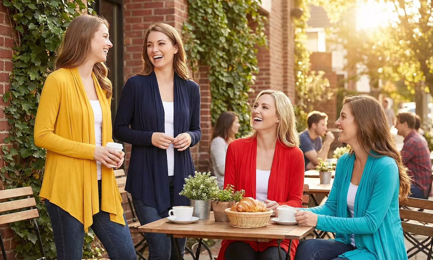 Women's Long Sleeve Draped Neck Open Front Solid Cardigan