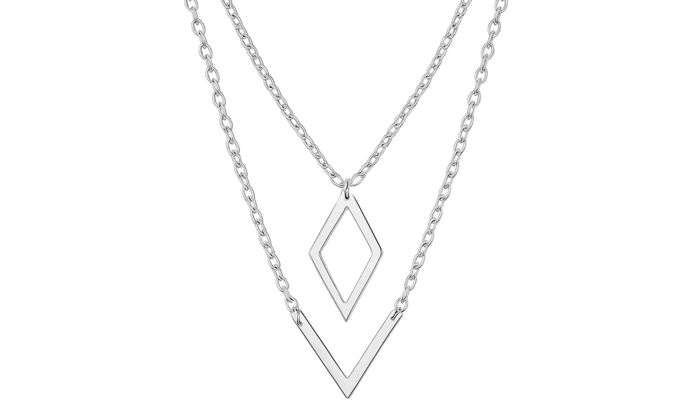 Geo Earrings and V Necklace Set