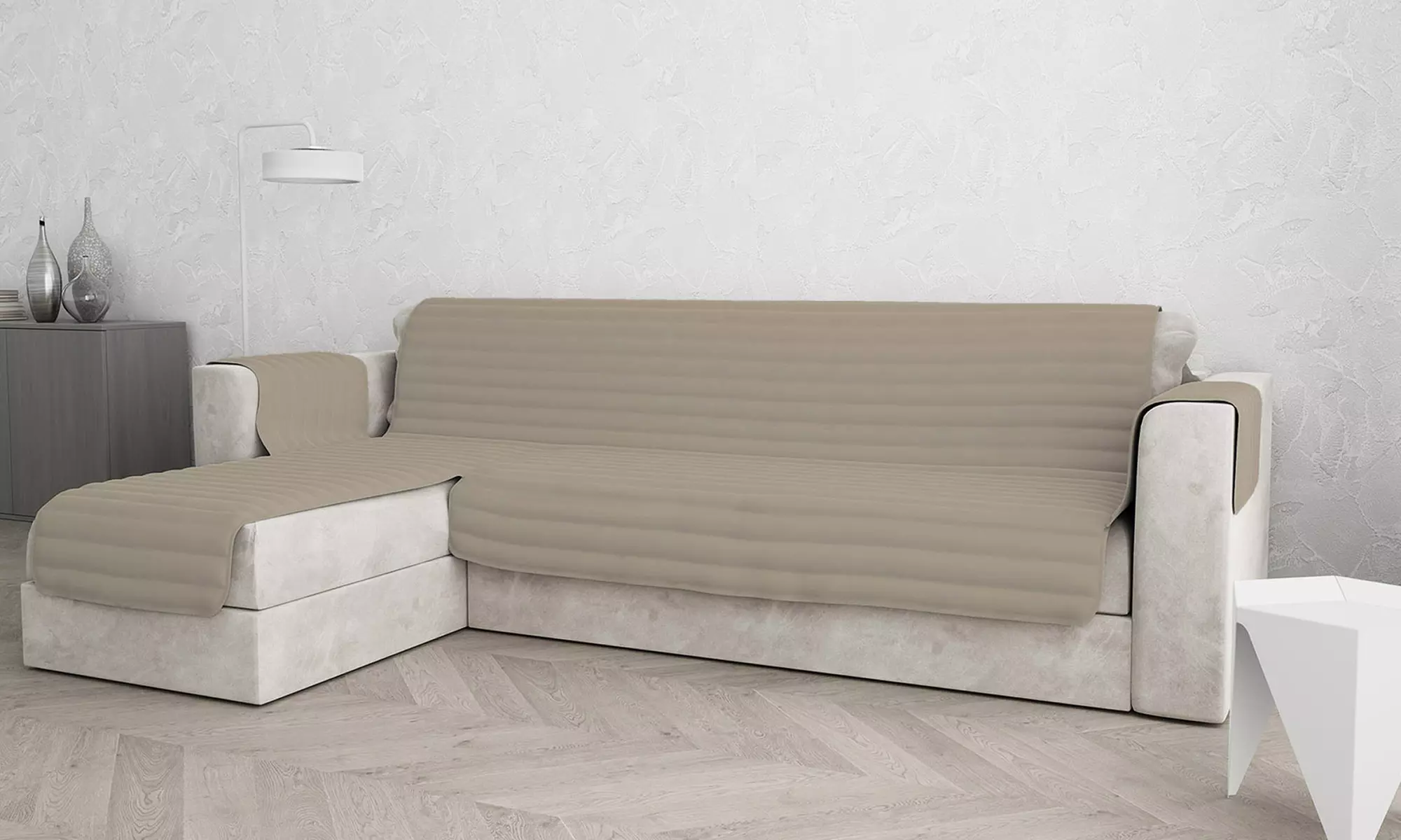 Copridivano trapuntato con penisola