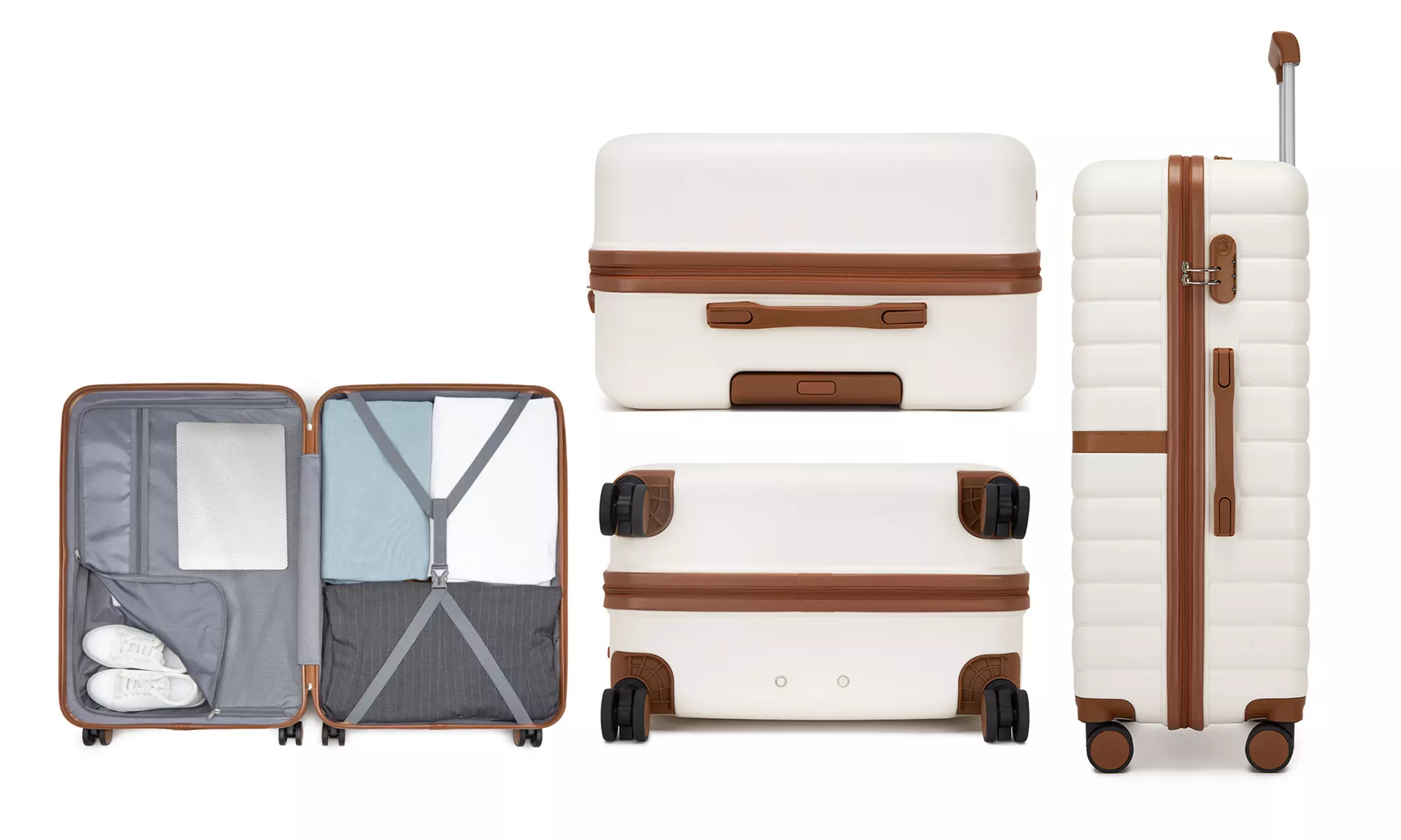 Valise ou set 3 valises en ABS et PC avec design rayé Kono