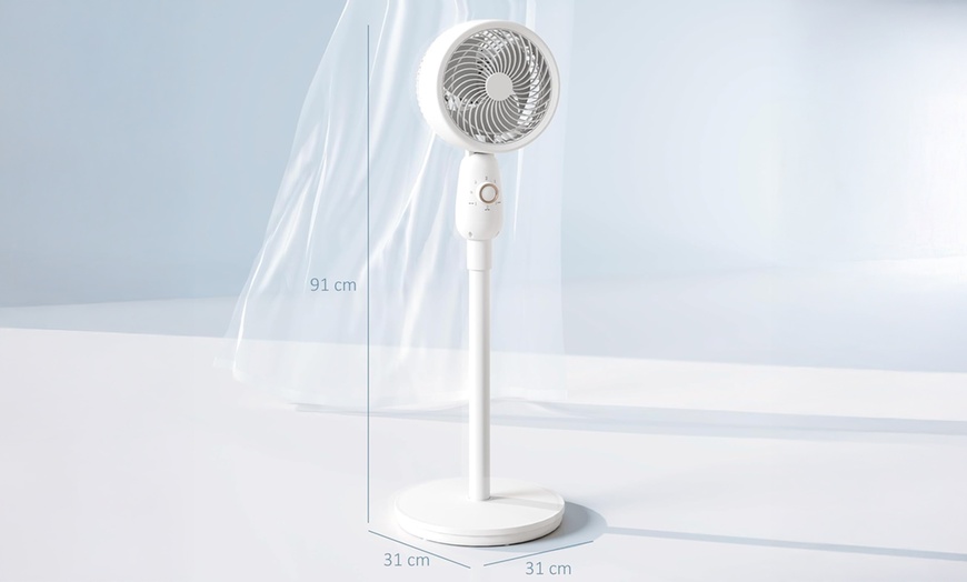 Image 7: HomCom 12-Inch Floor Standing Fan