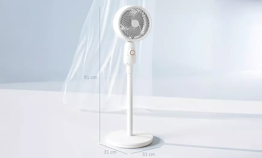 Image 7: HomCom 12-Inch Floor Standing Fan