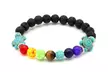 7 Chakra Healing Natural Bead Bracelet with Turtle Charm - Second Medium