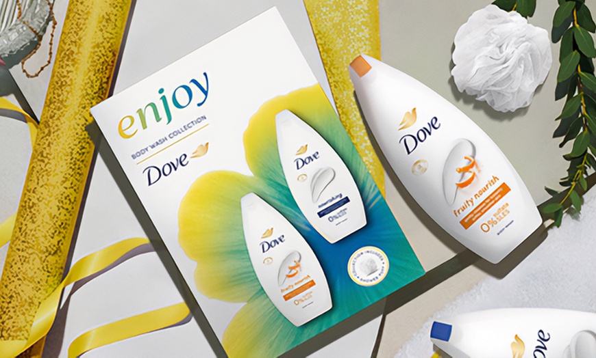 Image 3: Dove Enjoy Duo Base Gentle Body Wash & Lotion Pamper Skincare Gift Set