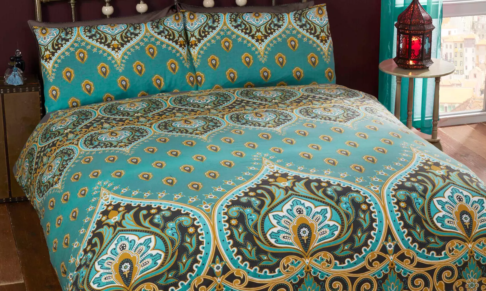 Exotic Printed Duvet Set: Mandala Print, Soft-Touch Polycotton Bedding