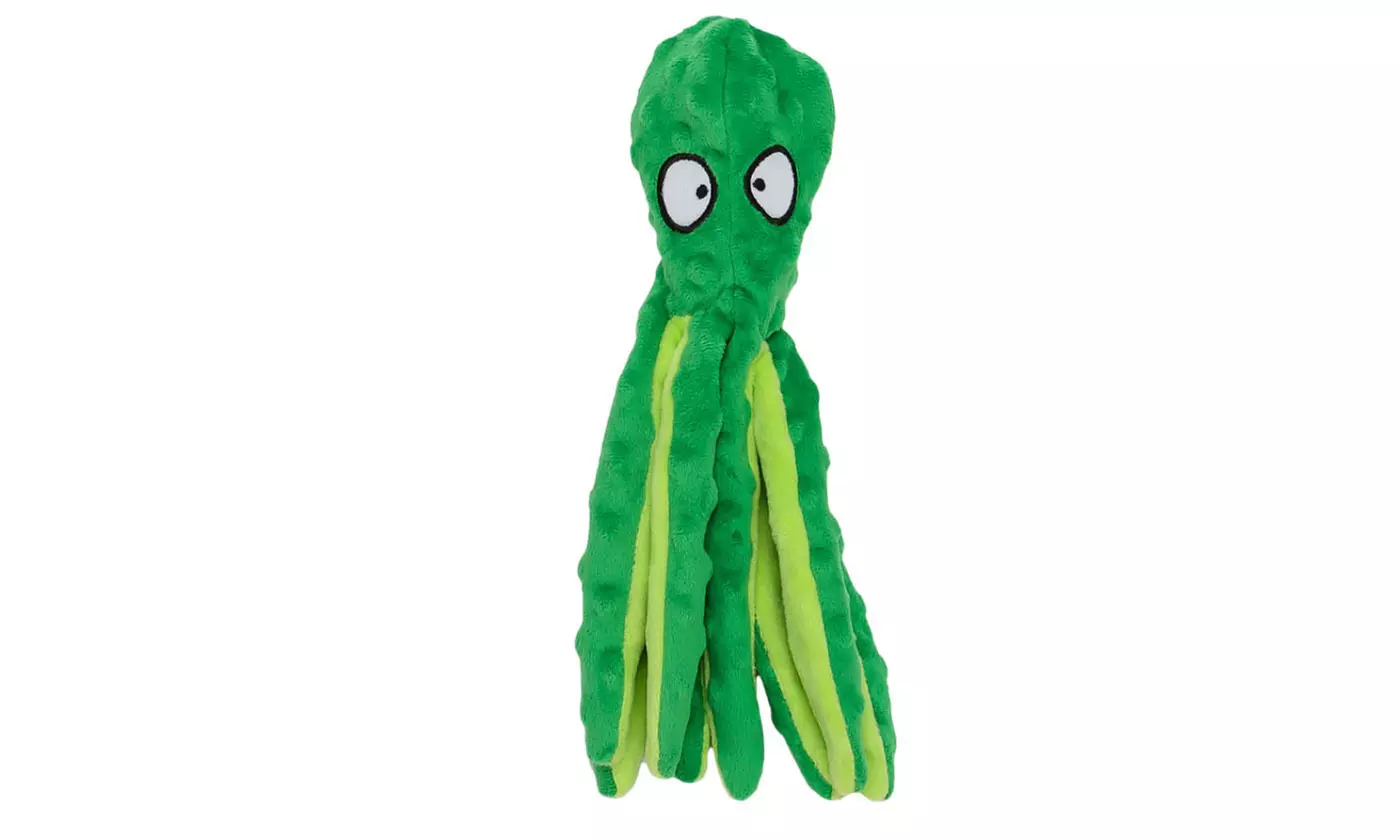 Dog Squeaky Toys Octopus No Stuffing Crinkle Plush Interactive Dog Toys