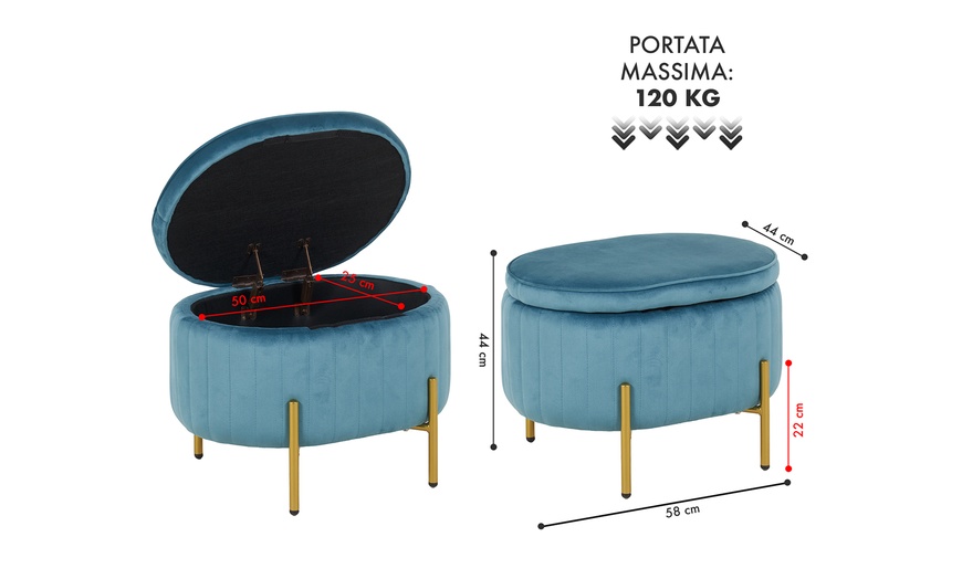 Image 16: Pouf contenitore a divanetto
