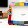 Image 1: LEGO Inspired DIY Building Block Photo Frame Tabletop Set with Figures