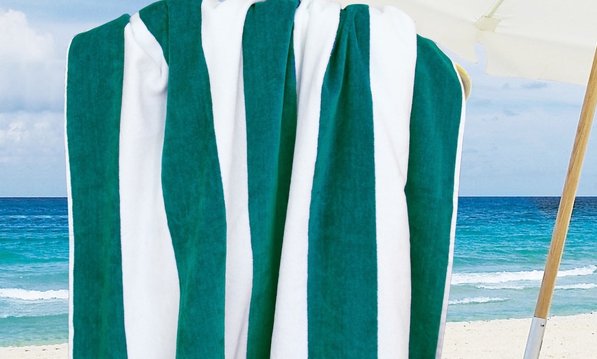 Image 10: Multi-Stripe Cotton Beach Towel