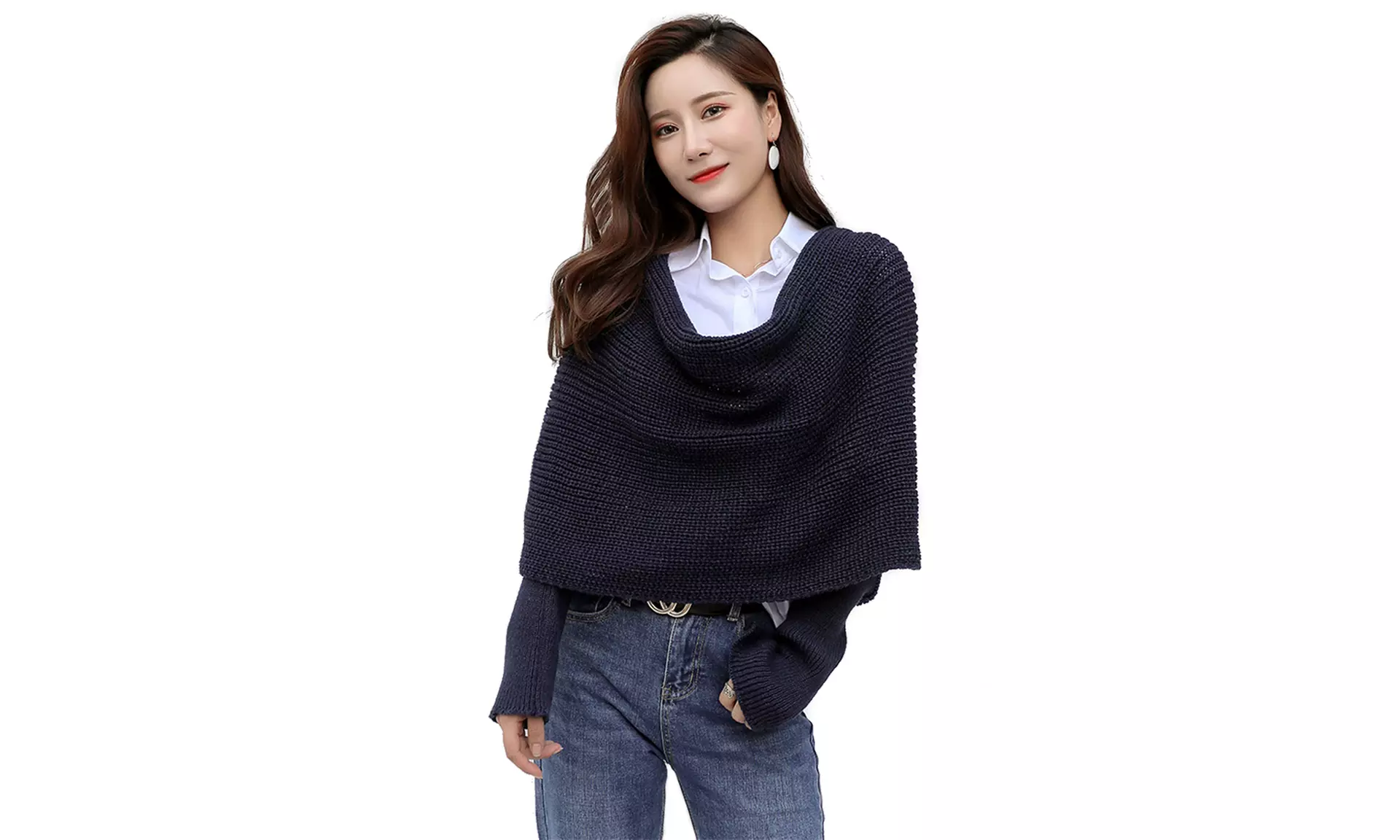 1 of 2 omslagsjaals met mouwen