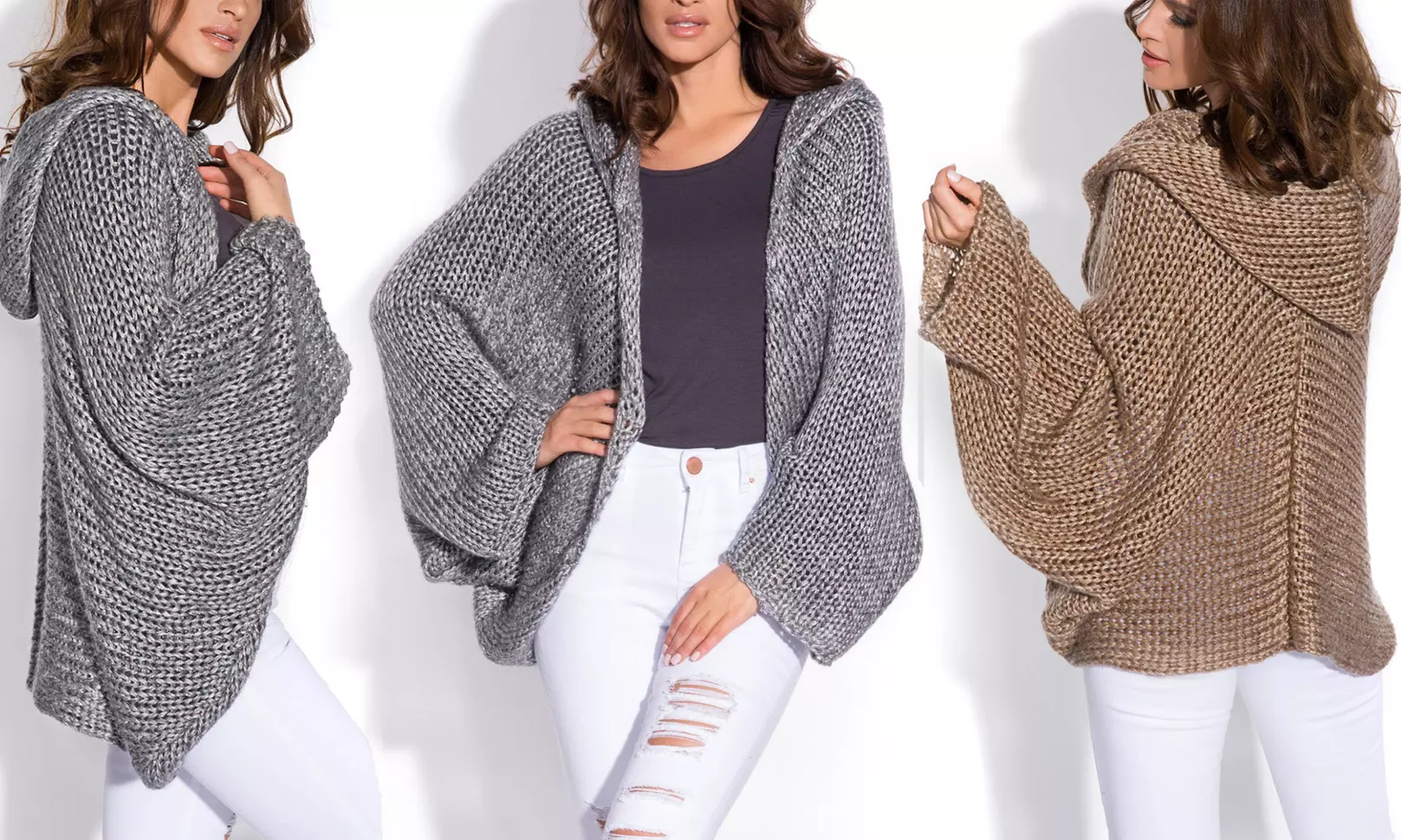 Cardigan aus Mohair-Woll-Mischung in Silber oder Gold - Primary Image