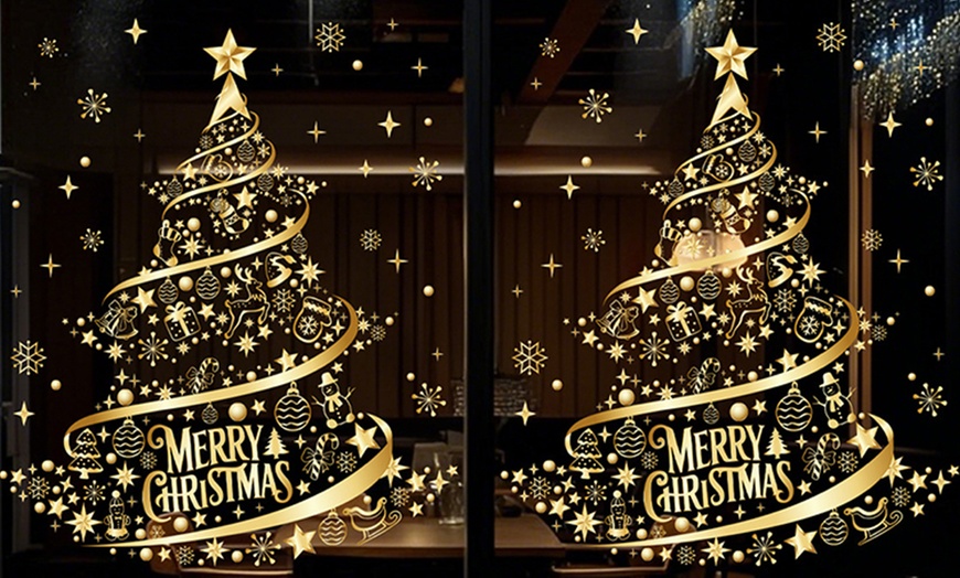 Image 1: 2er-Set Weihnachtsbaum-Aufkleber