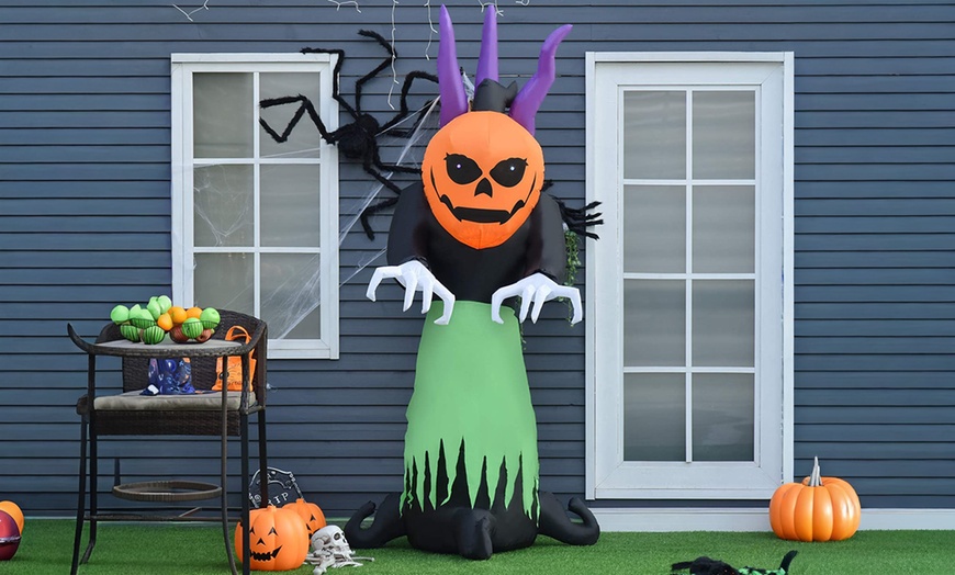 Image 23: HomCom Halloween Inflatable Decorations, Ghosts and Skeletons