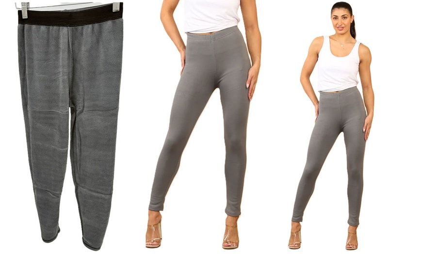 Image 11: Thick Fur Lined Leggings in Regular and Plus Sizes