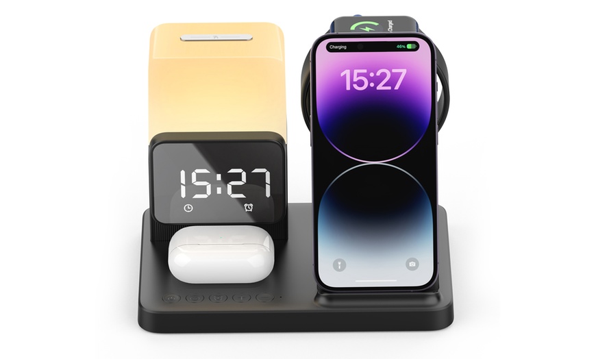 Image 6: TODO Wireless Phone Charger Alarm Clock LED Lamp 15W Fast Charge